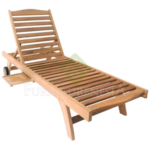 Classic Teak Sun Lounger with Tray