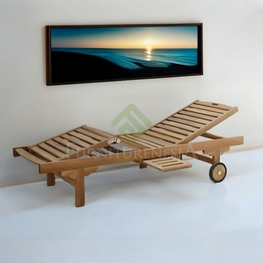 Inexpensive Folding Teak Lounger