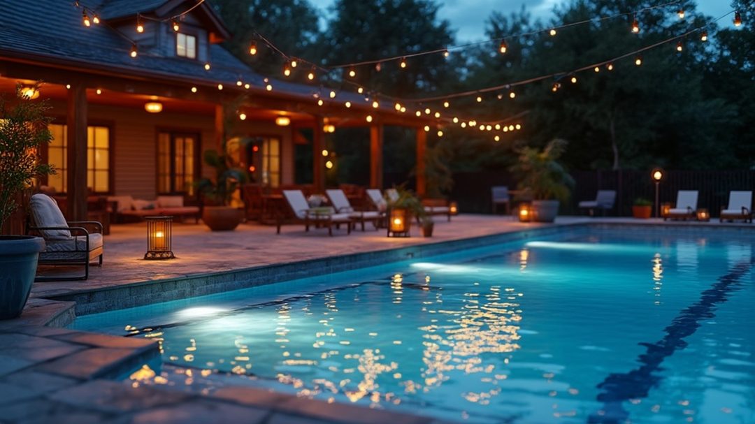 Layered Lighting For Poolside Elegance