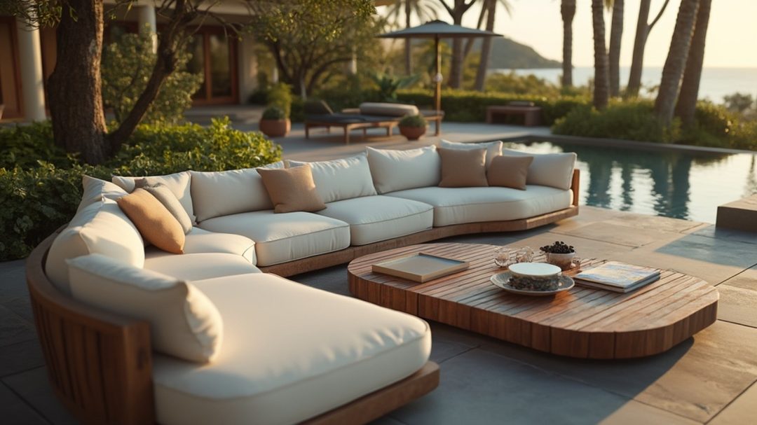 Luxury Modular Sofa In Resort Style Outdoor Setting