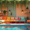 Small Poolside Space Furniture Multifunctional Design