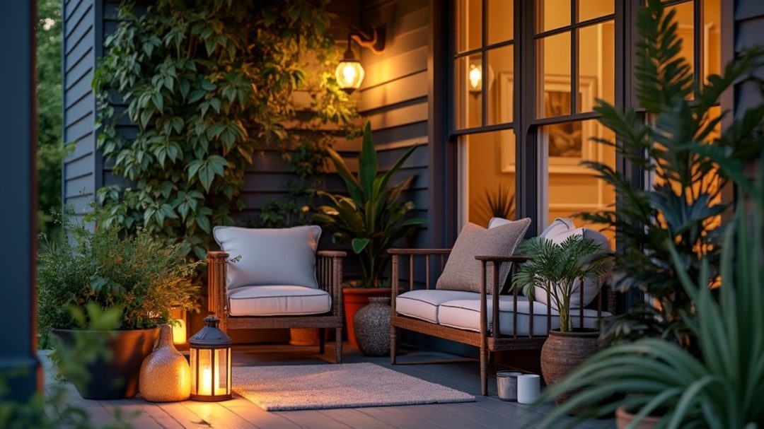 Small Porch Corner Optimization For Cozy Nook Layered Display