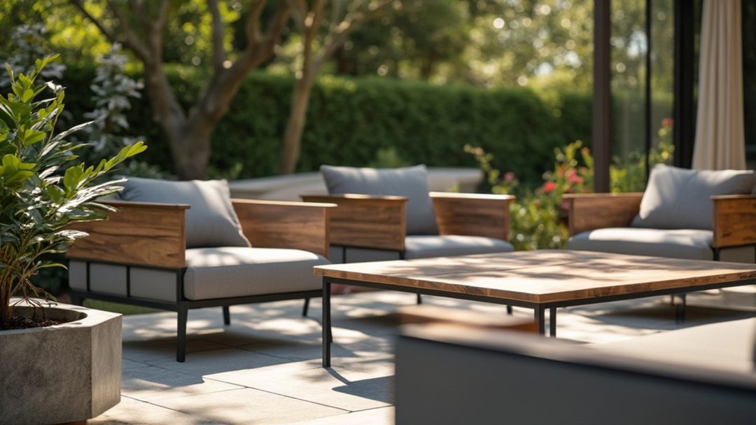 Sophisticated Mixed Materials Outdoor Furniture With Teak Accents