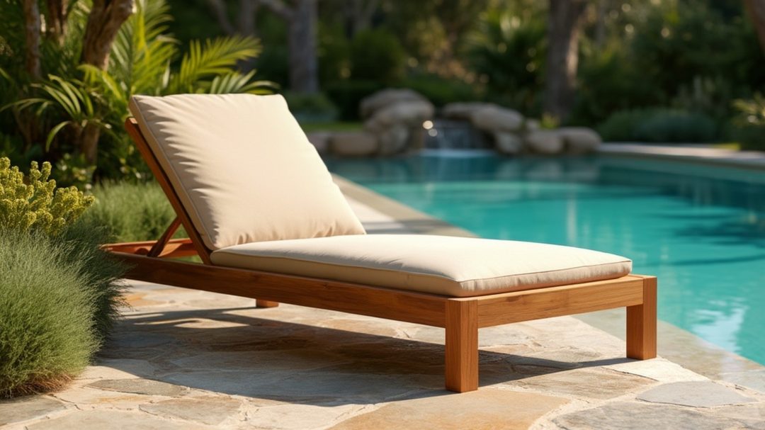 Stylish Teak Lounge Chair Outdoor Poolside Comfort And Durability
