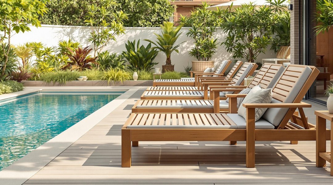 Teak Outdoor Furniture For Small Pool Deck Ideas