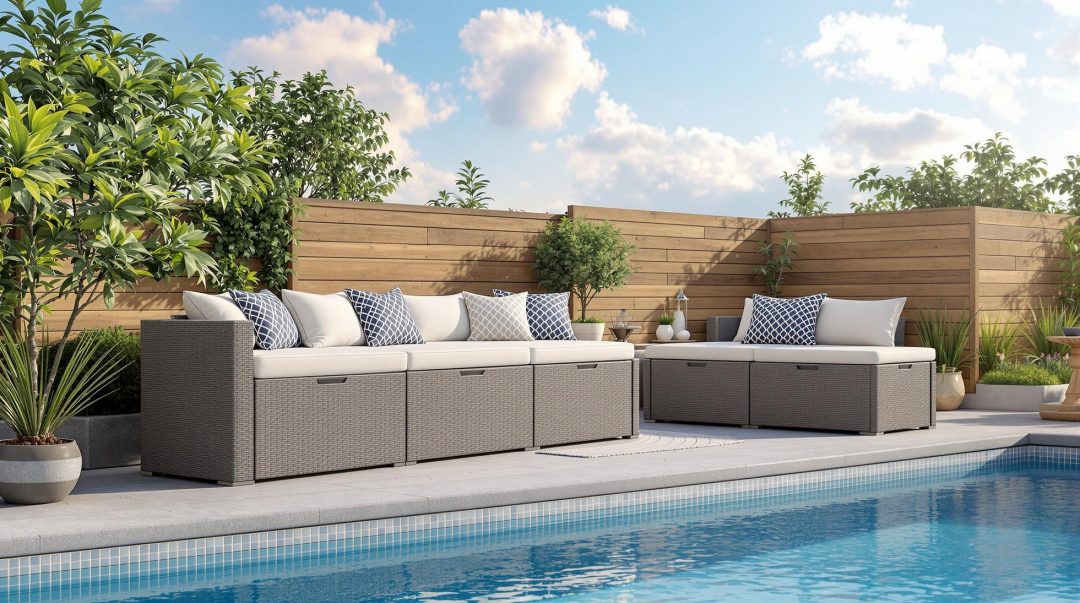 Weather Resistant Storage Benches For Pool Deck Seating