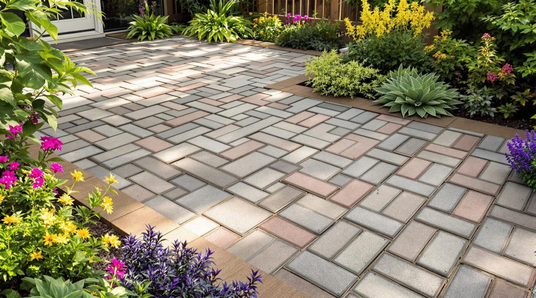 Diagonal Pavers In Small Backyard Patio Design