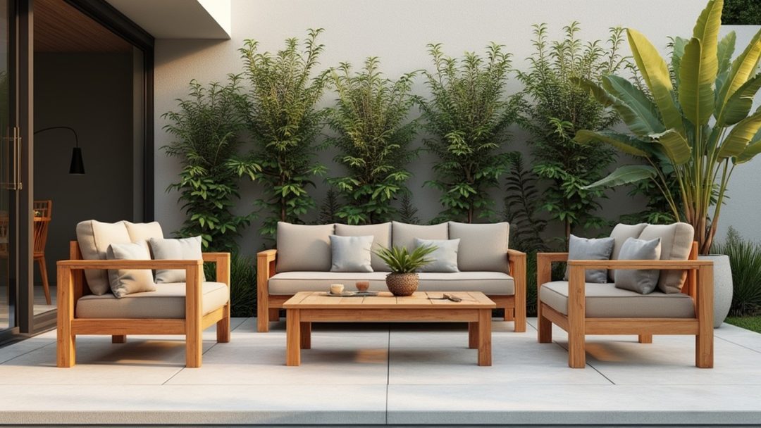 Timeless Teak Furniture In Modern Minimalist Patio With Aesthetic Flexibility